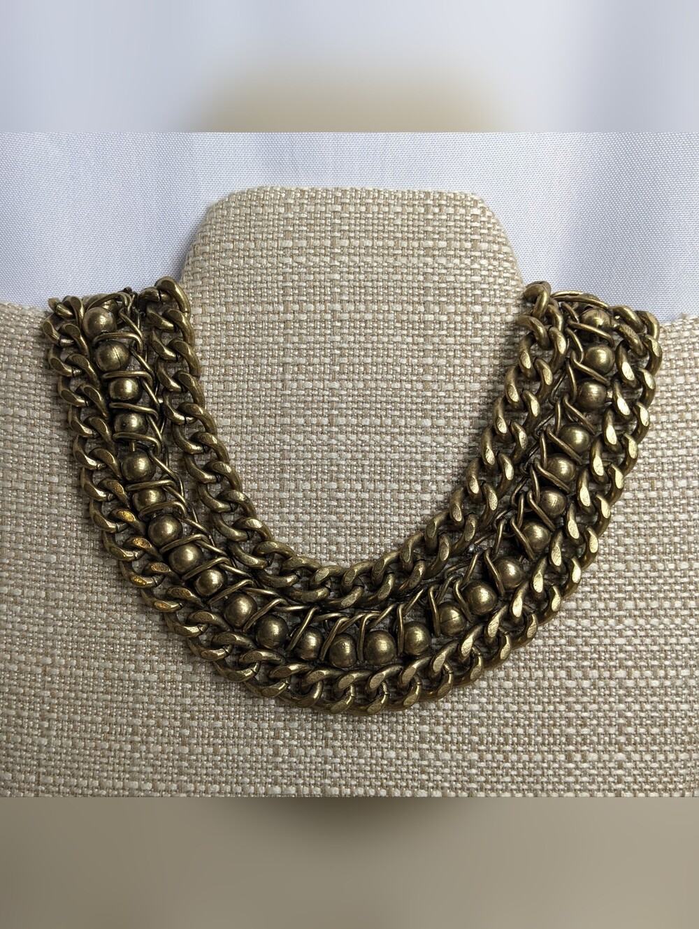Brass Industrial-style Statement Necklace, Adjustable, Steampunk Cleopatra